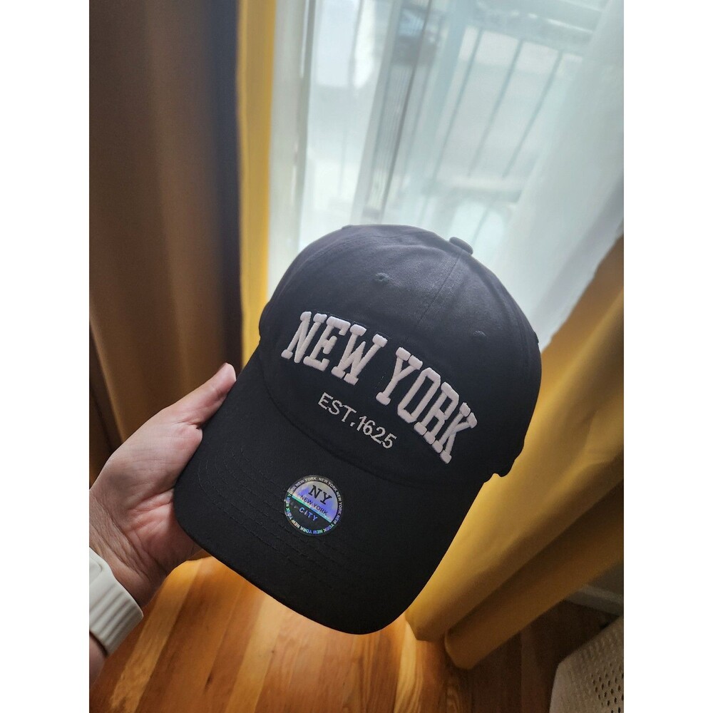 Black New York NYC Cap  | Adjustable Unisex Streetwear Hat | Clean Minimal Sty